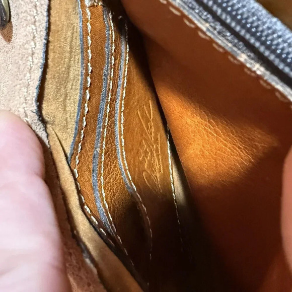 PATRICIA NASH Torri Tan Leather Heritage Collection Crossbody Bag Organizer - Picture 5 of 6